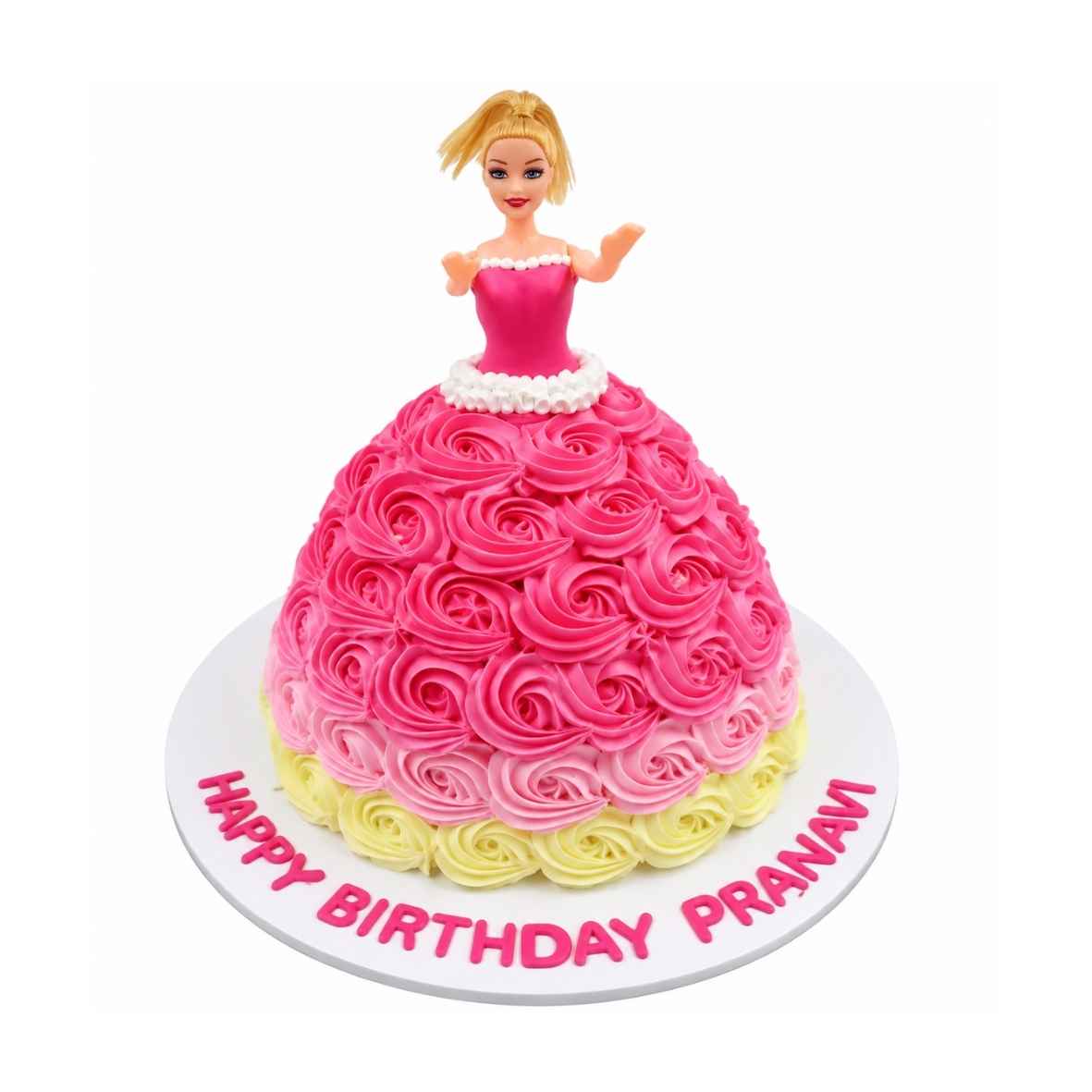 Pink Rose Doll Birthday Cake