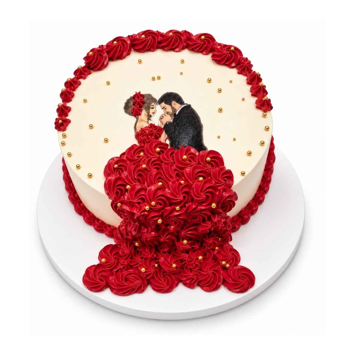 Romantic Couple Photo Cake