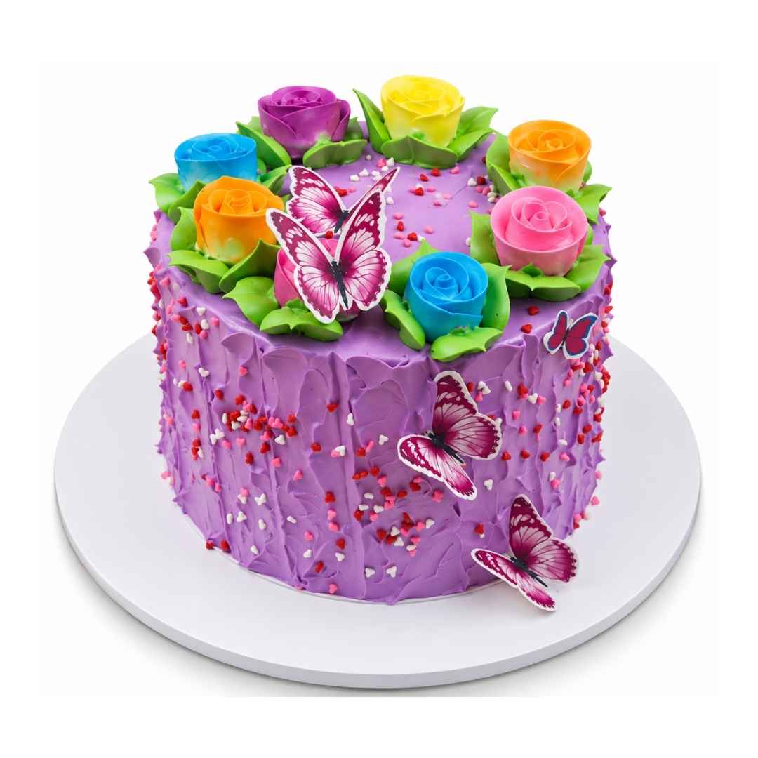 Purple Rose Butterfly Cake