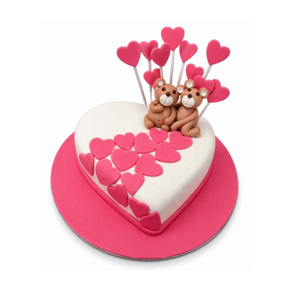 Teddy Bear Heart Cake