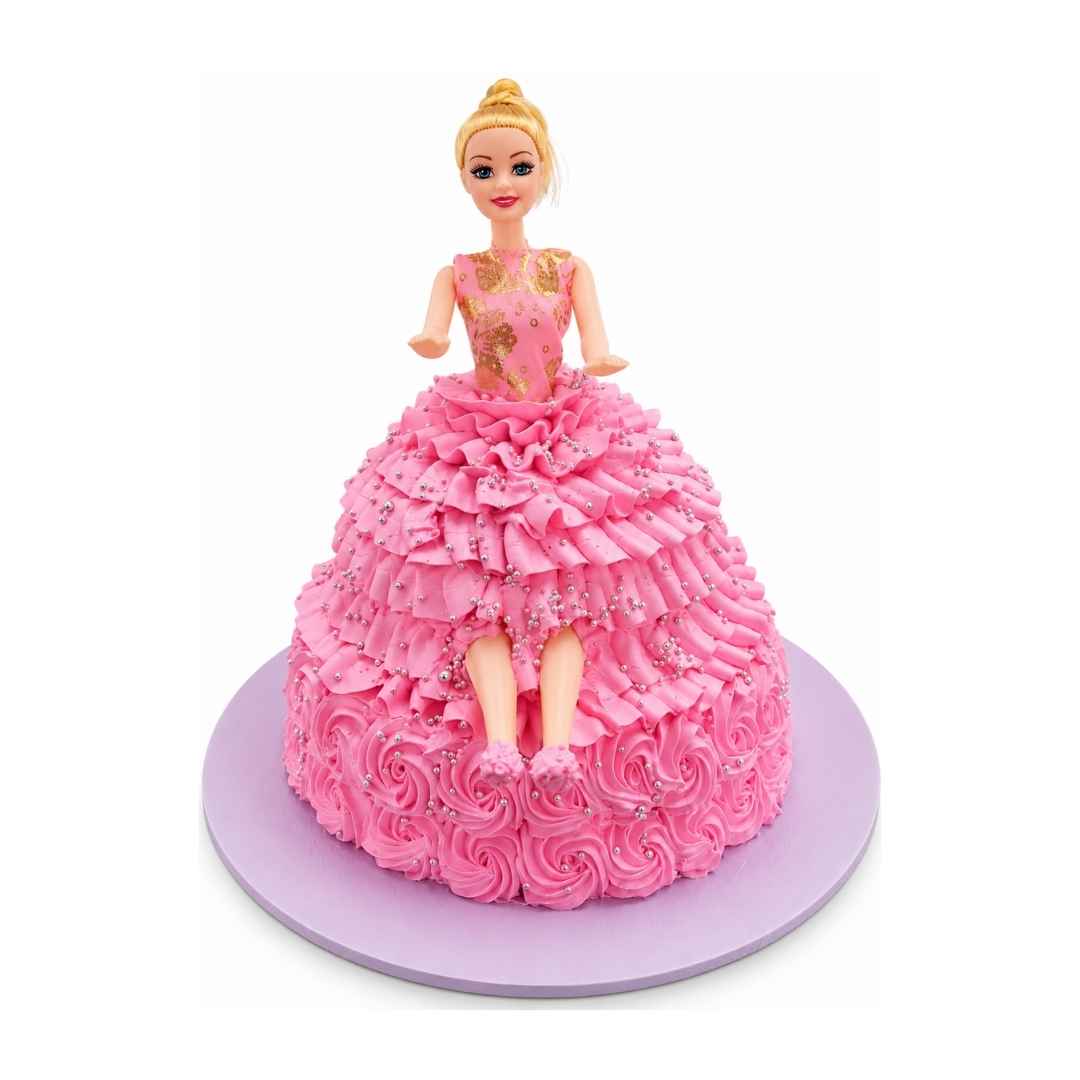 Pink Ruffle Doll Dress Cake