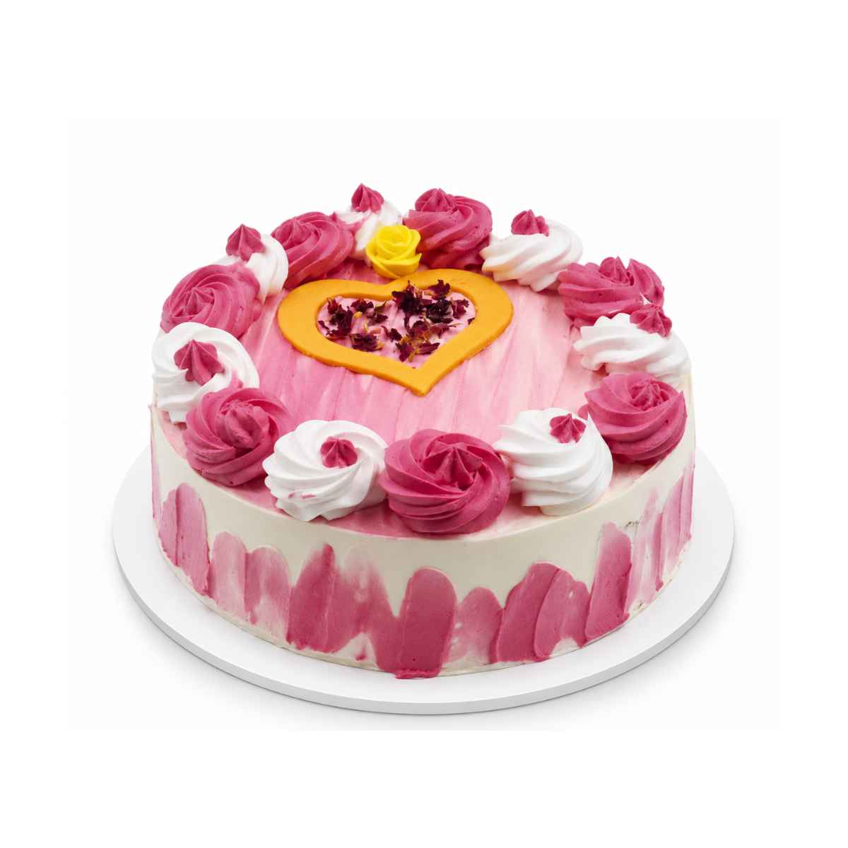Pink Heart Rose Cake