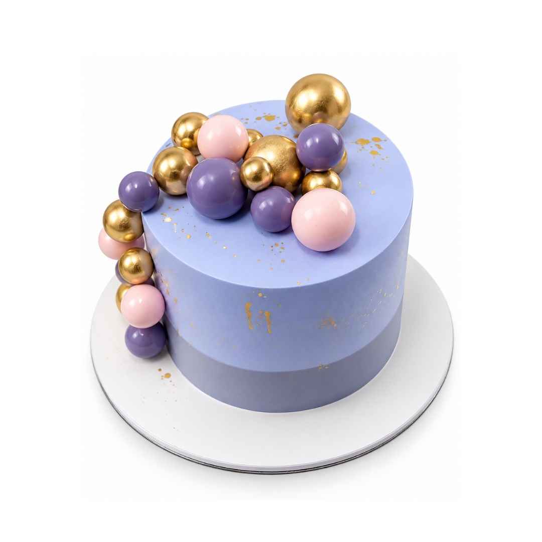 Lavender Gold Balloon Cake