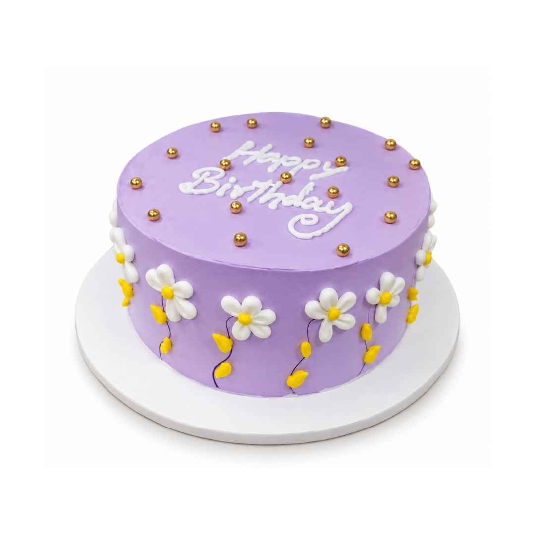 Lavender Daisy Birthday Cake