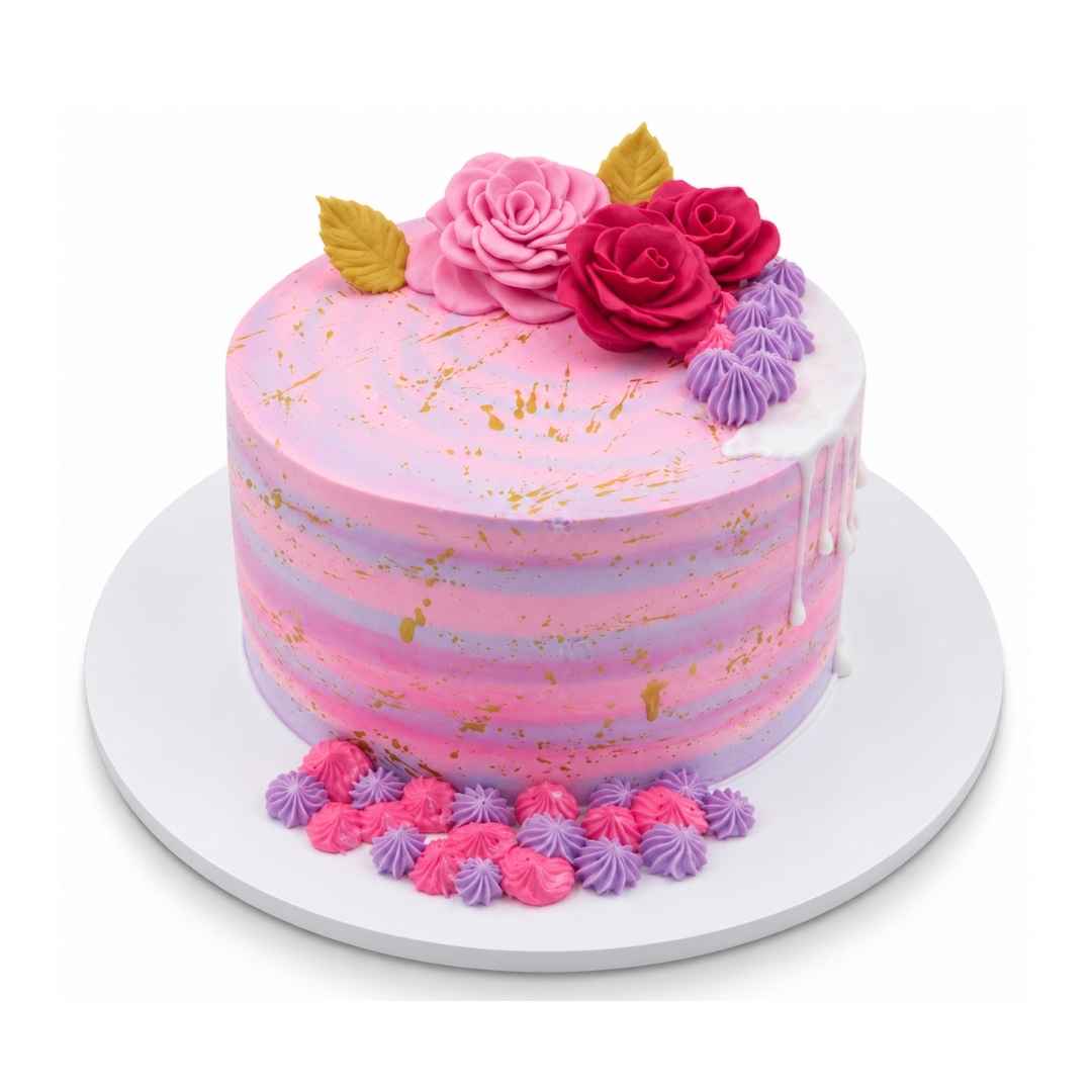 Pink Rose Floral Designer Cake
