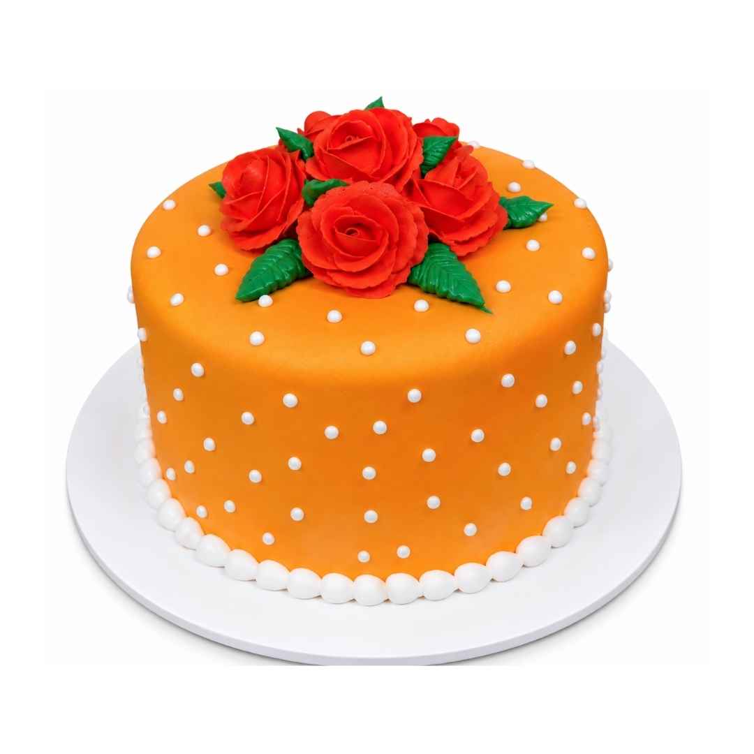 Orange Rose Floral Cake