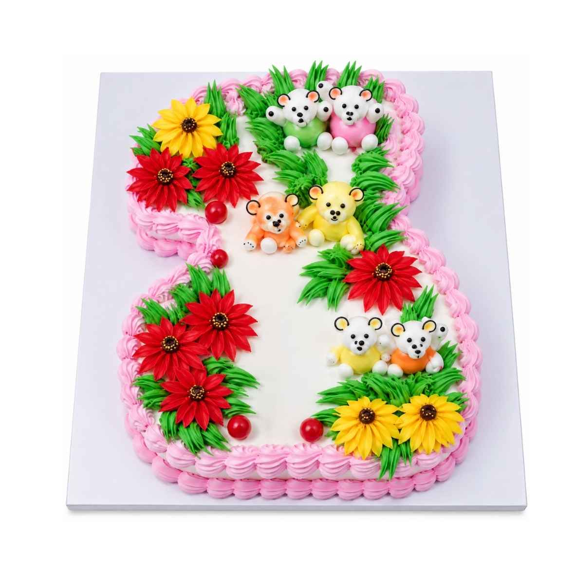 Teddy Bear Number Cake