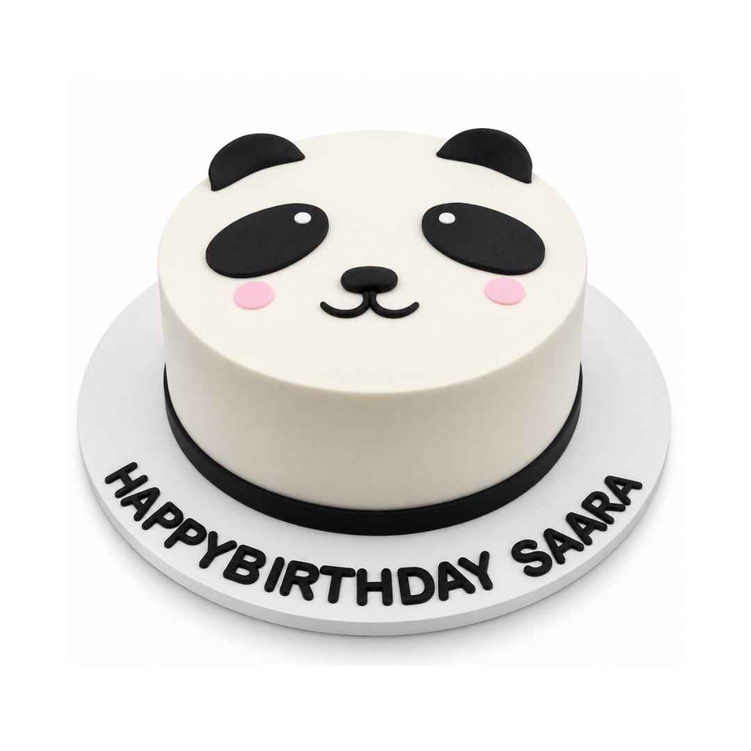 Panda Face Birthday Cake