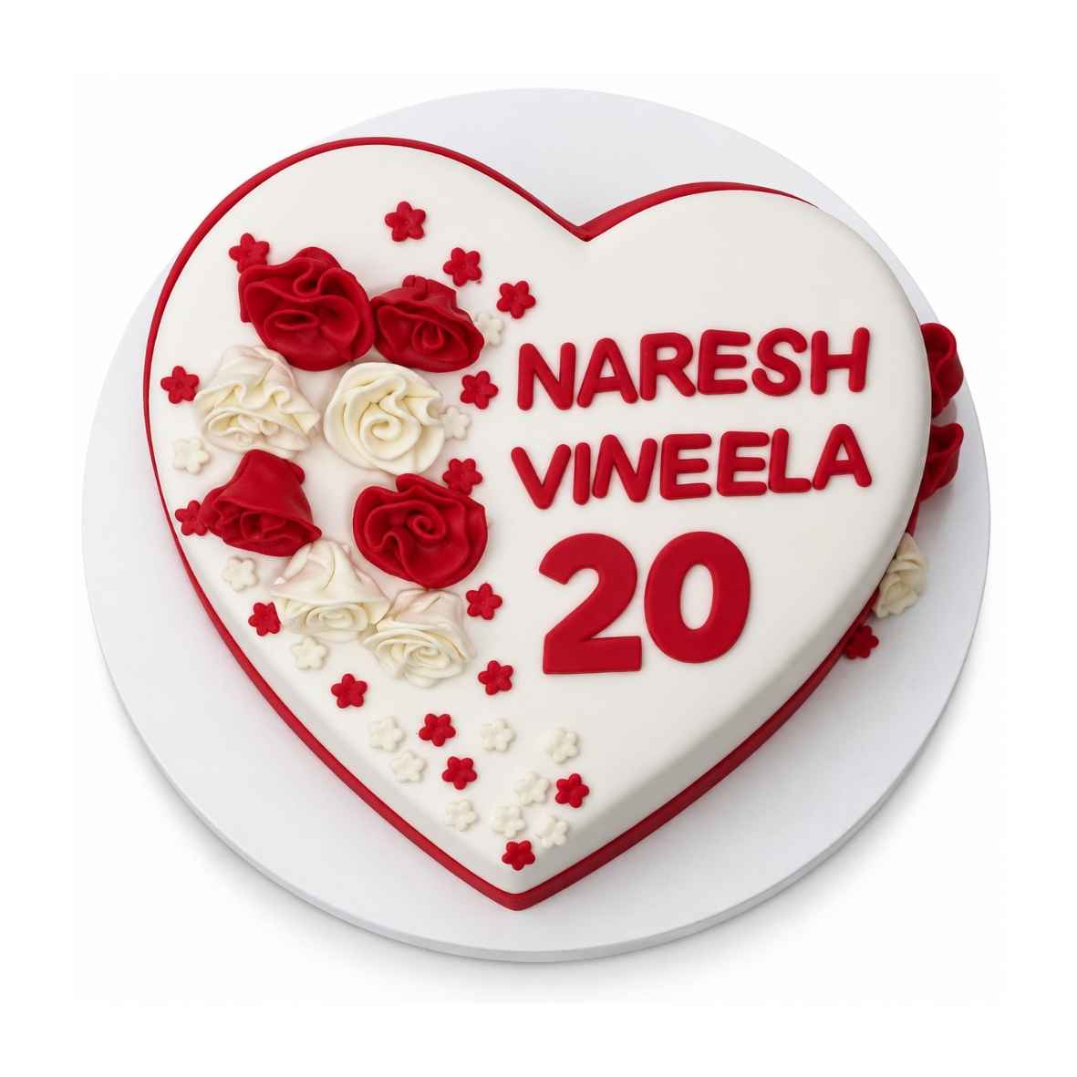 20th Anniversary Heart Cake
