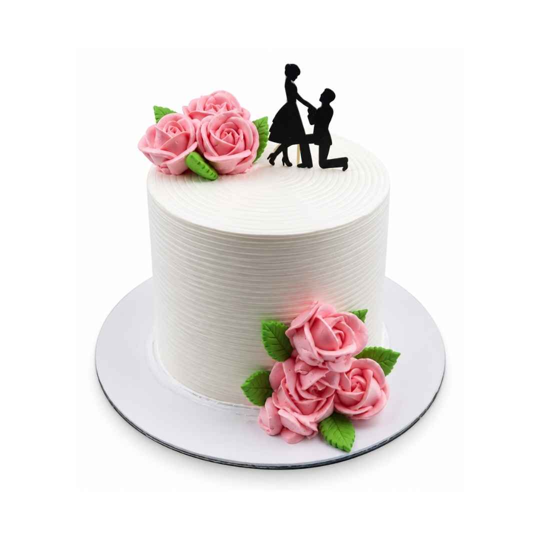 Romantic Rose Proposal Cake