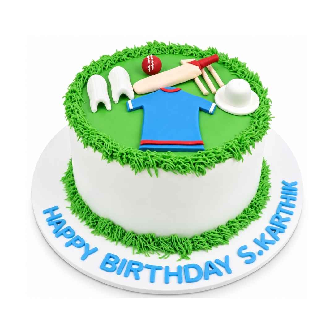 Cricket Theme Cake
