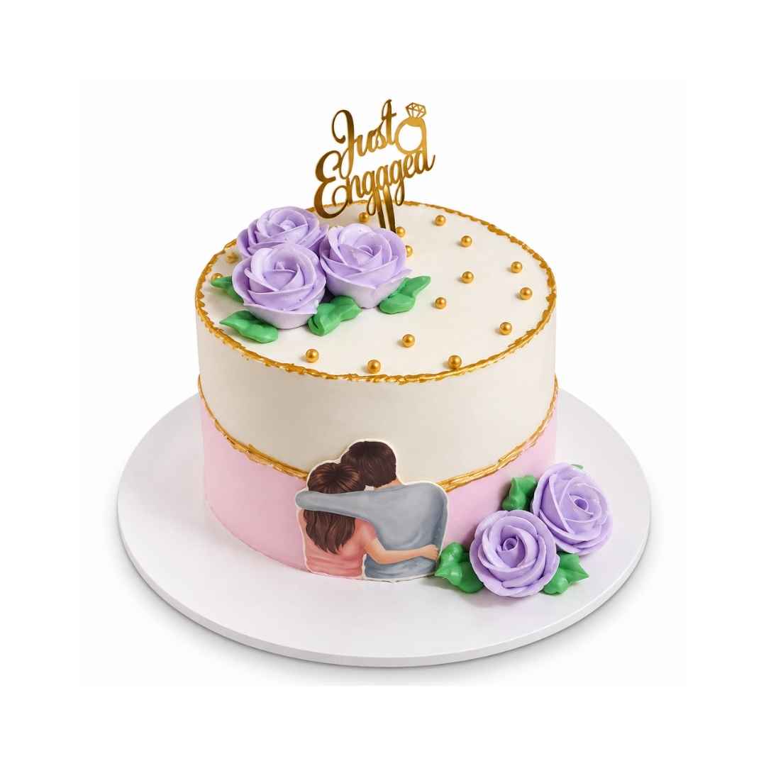 Just Engaged Rose Cake