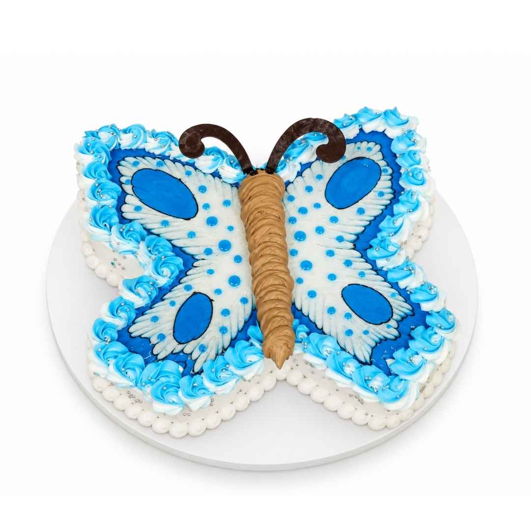 Blue Butterfly Theme Cake