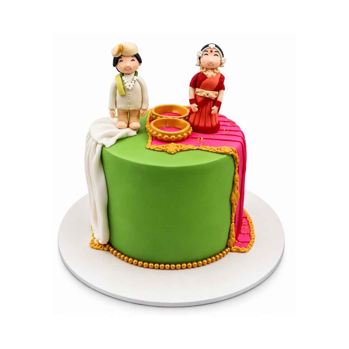 Traditional Wedding Couple Cake