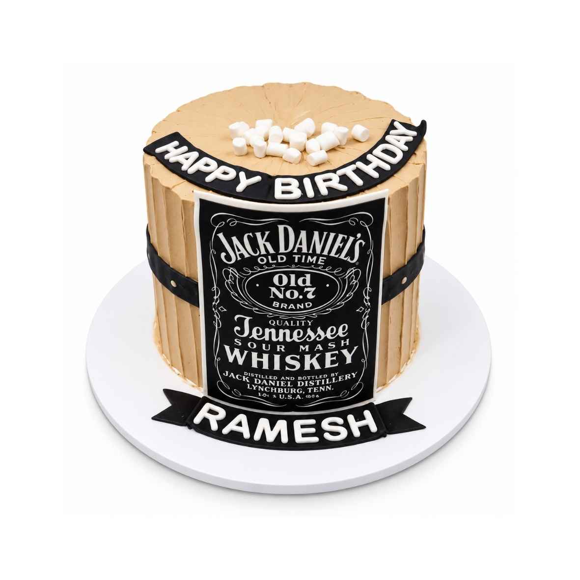 Whiskey Label Birthday Cake