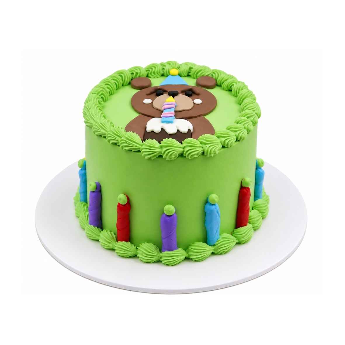 Green Teddy Bear Birthday Cake