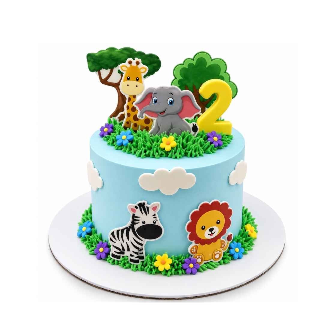 Jungle Animals Theme Cake