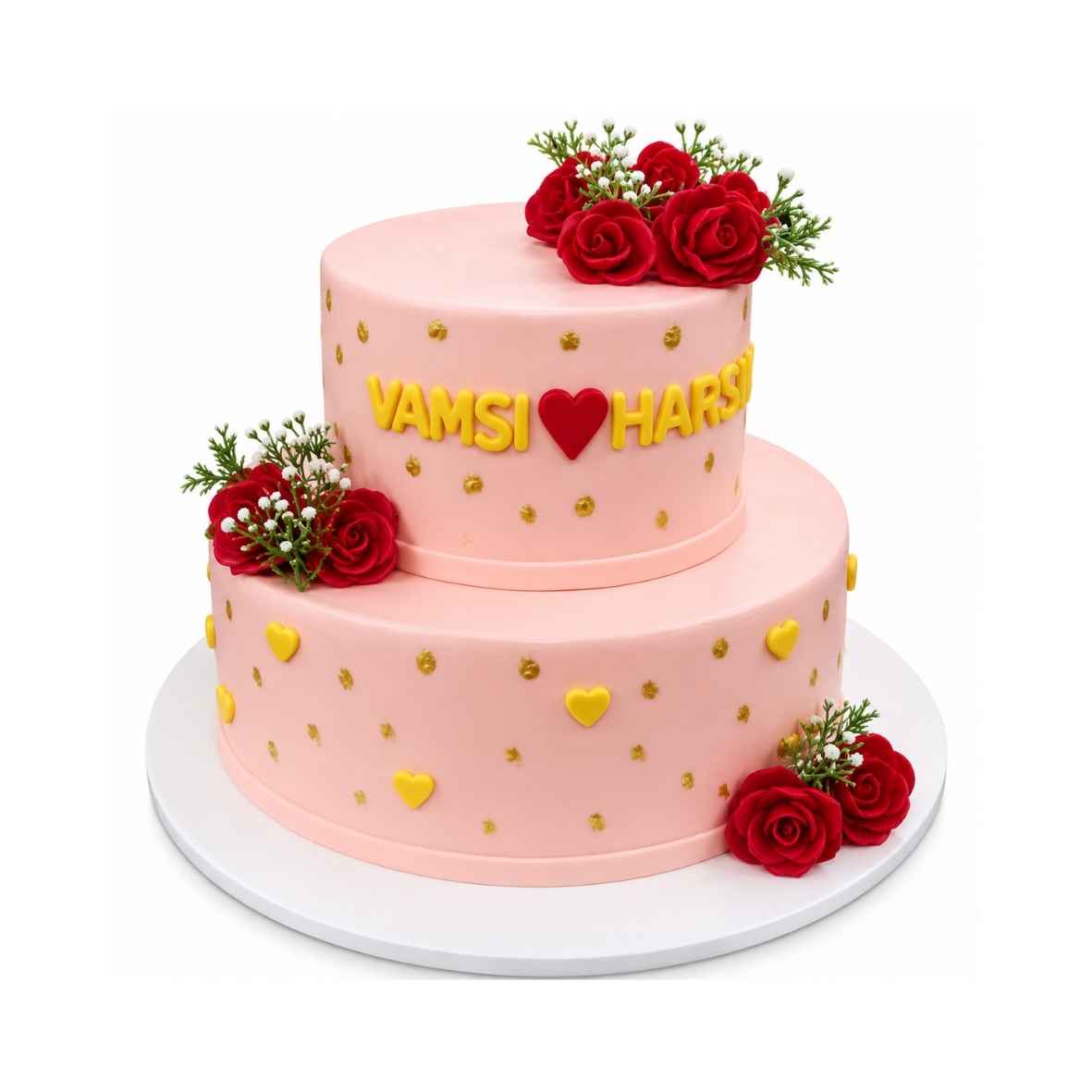 Pink Rose Anniversary Cake