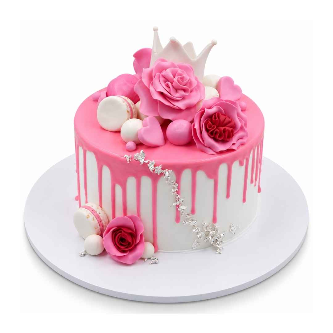 Pink Crown Rose Cake