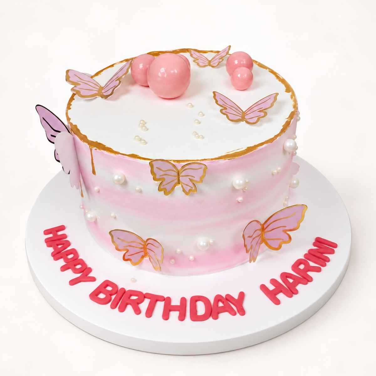 Pink Butterfly Birthday Cake
