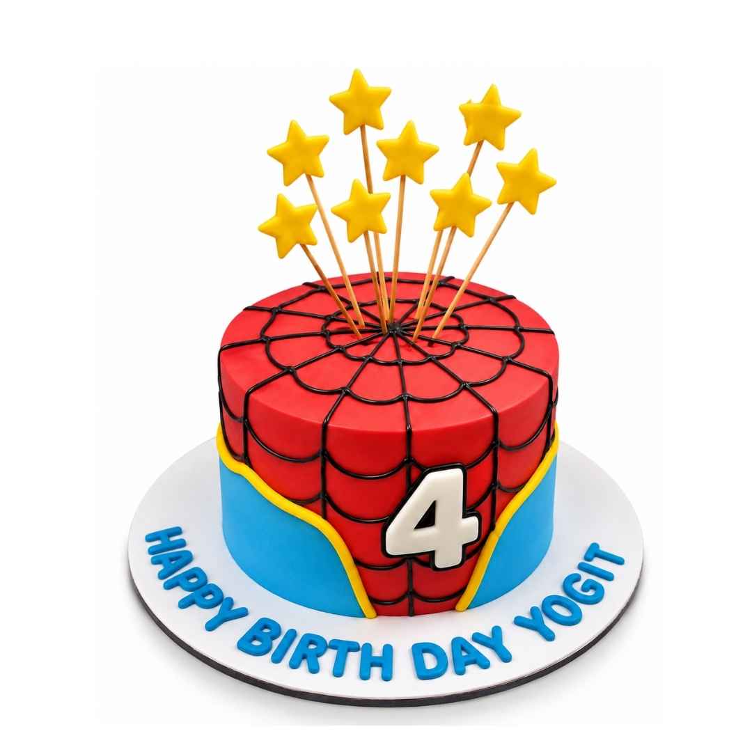 Spider-Man 4th Birthday Cake