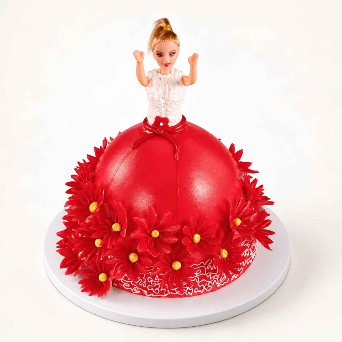 Red Doll Dress Cake