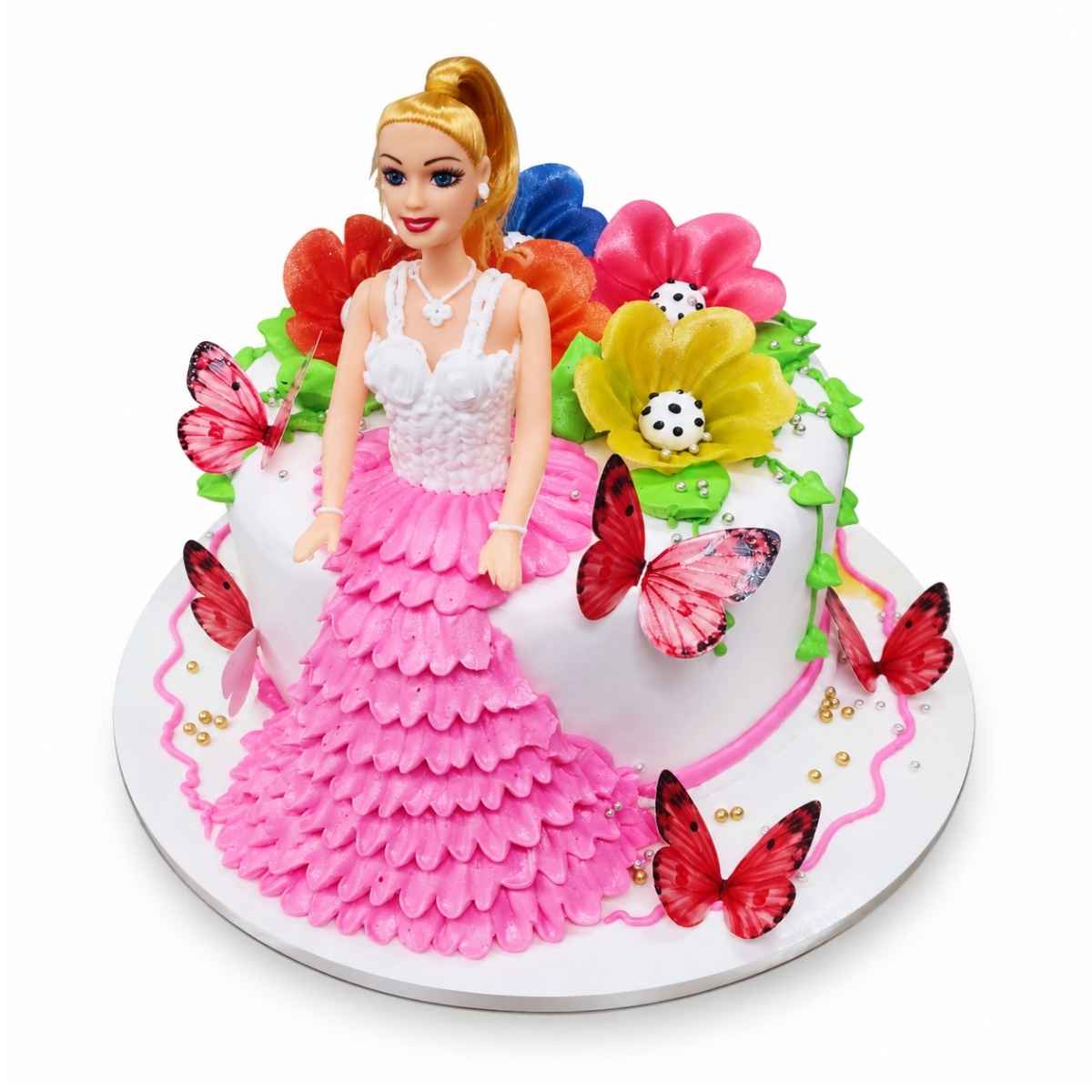 Pink Barbie Doll Cake