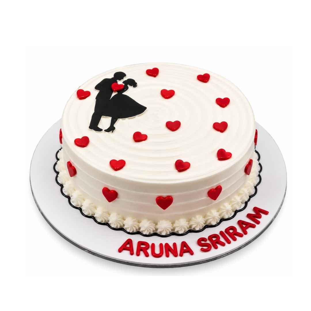 Romantic Couple Anniversary Cake