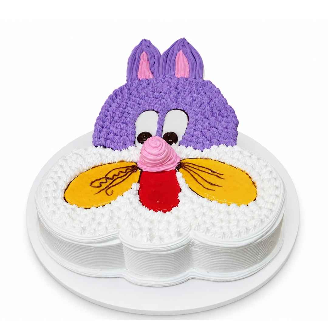 Purple Cartoon Bee Theme Cake