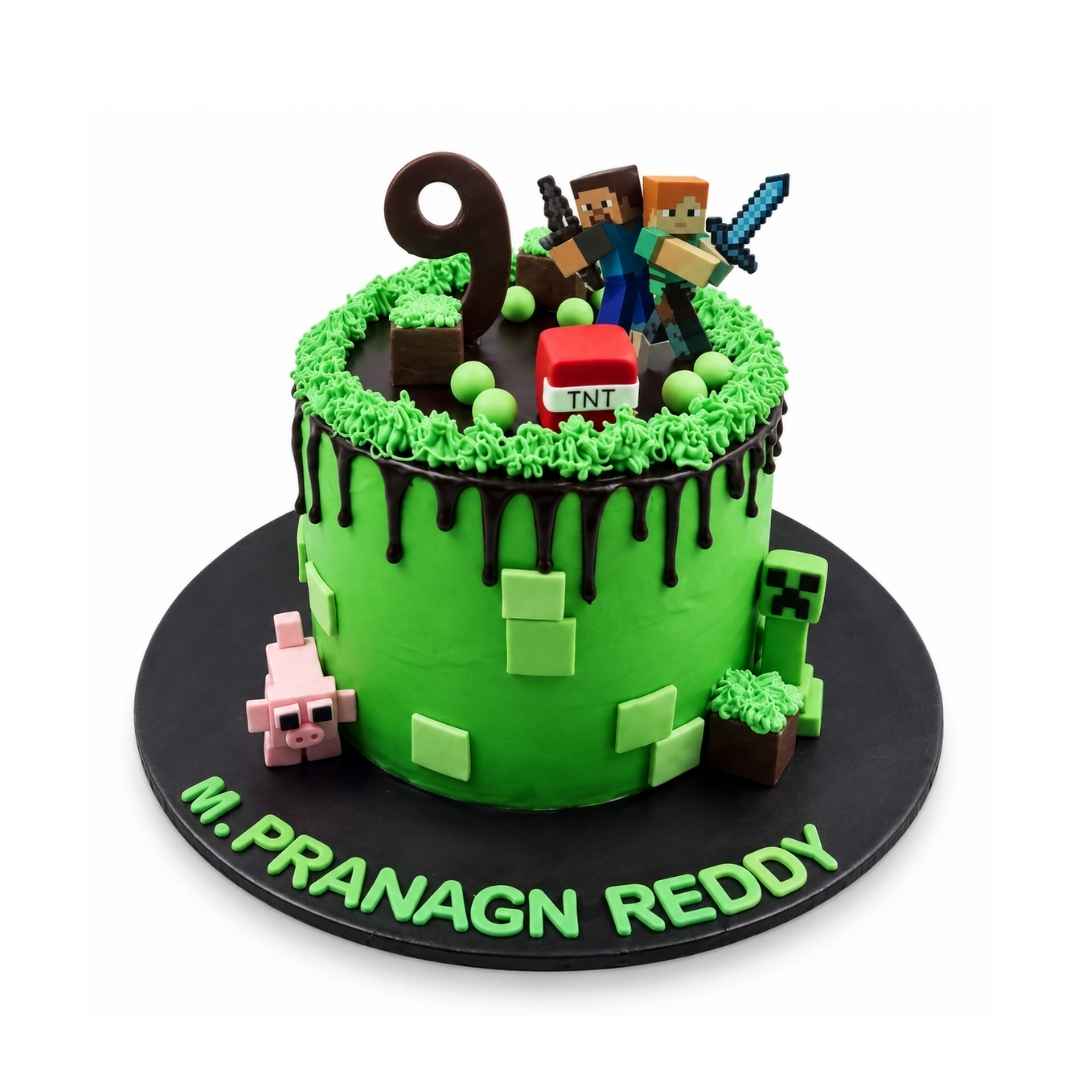 Minecraft 9th Birthday Cake