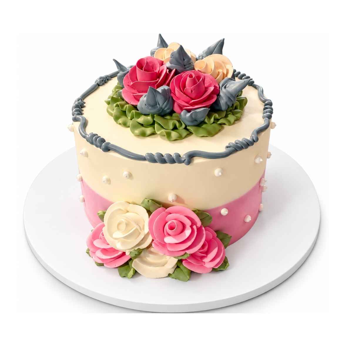 Pink Floral Celebration Cake