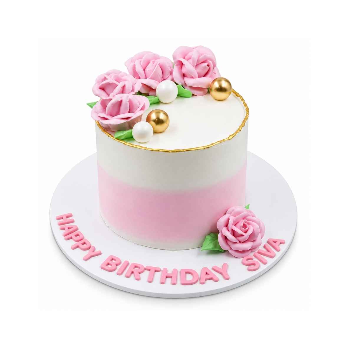 Pink Rose Birthday Cake