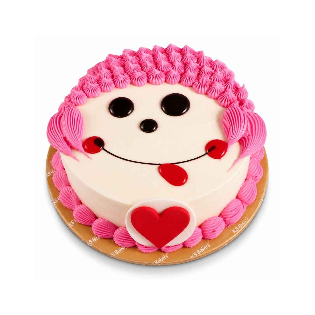 Pink Puppy Face Cake