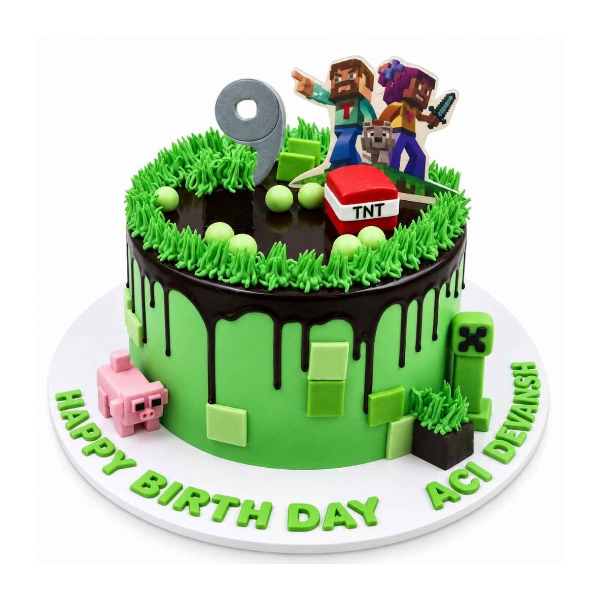 Minecraft Theme Birthday Cake