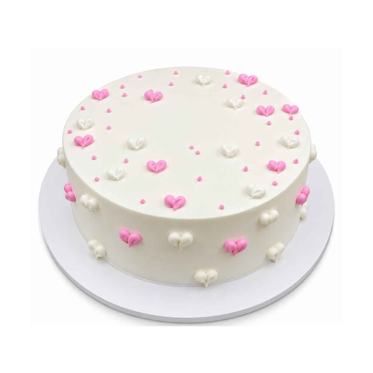 Pink Heart Buttercream Cake