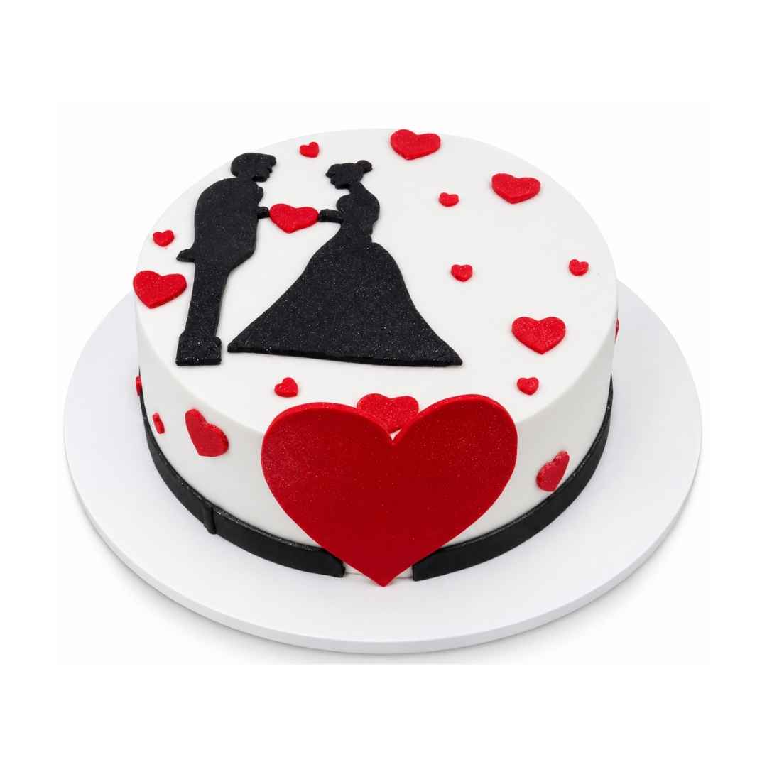 Romantic Couple Heart Cake