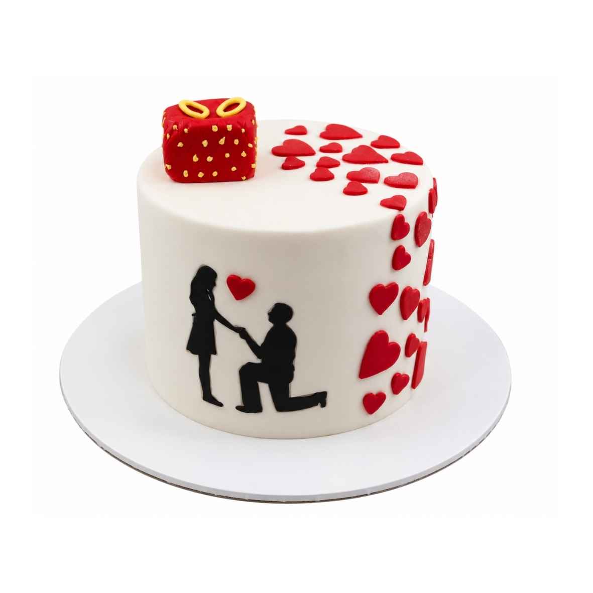Romantic Proposal Heart Cake