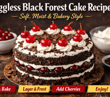 Eggless Black Forest Cake Recipe